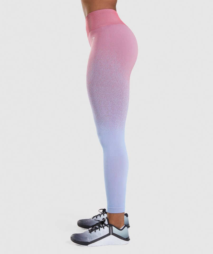 Women's Gymshark Adapt Ombre Seamless Leggings Pink / Light Blue | NZ 6CNIQY